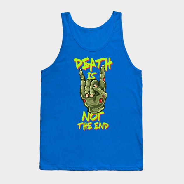 Zombie Rock-Out Hand Retro Games 8 Bit 80's 90's Attire Tank Top by SpottydoggCreatives